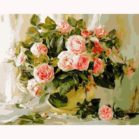 Rose Flowers Diy Paint By Numbers Kits UK PL0513
