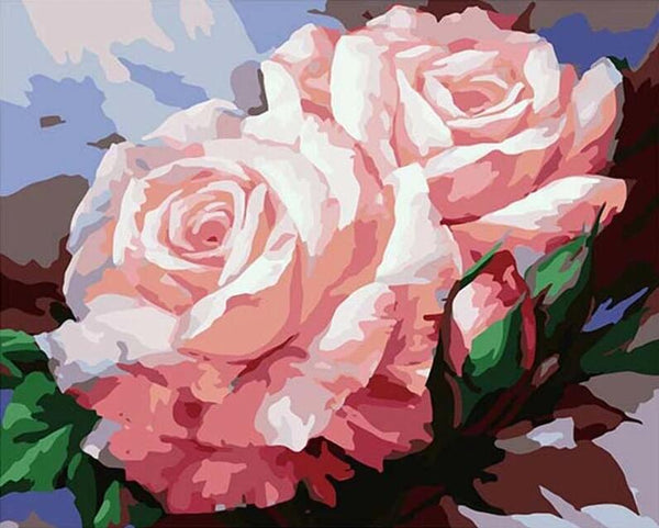 Rose Flowers Diy Paint By Numbers Kits UK PL0514