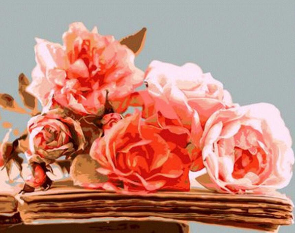 Rose Flowers Diy Paint By Numbers Kits UK PL0526