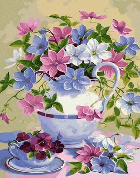 Flower Diy Paint By Numbers Kits UK PL0595