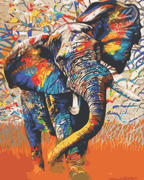 Elephant Diy Paint By Numbers Kits UK AN0072