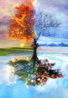 Four Seasons Tree Diy Paint By Numbers Kits UK PL0073