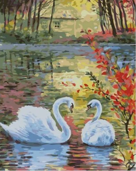 Animal Swan Diy Paint By Numbers Kits UK AN0720