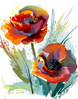 Flower Diy Paint By Numbers Kits UK PL0007