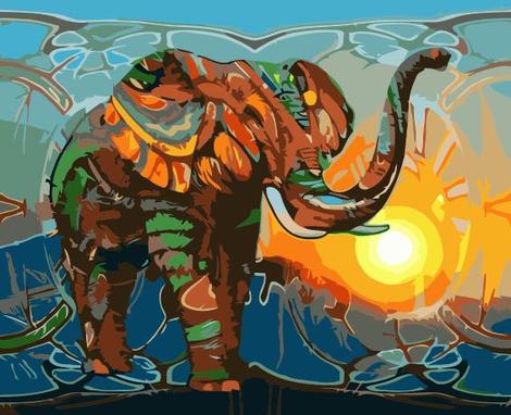 Elephant Diy Paint By Numbers Kits UK AN0088