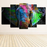 5 Panels Colorful Elephant Diy Paint By Numbers Kits UK AN0089