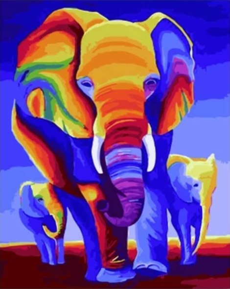 Elephant Diy Paint By Numbers Kits UK AN0090