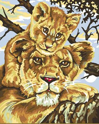 Animal Lion Diy Paint By Numbers Kits UK AN0453