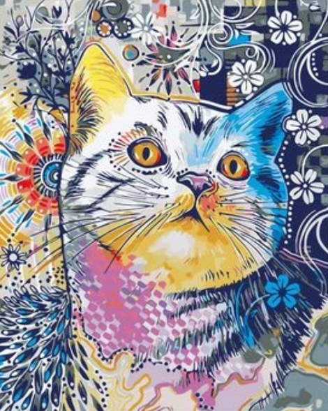 Cat Diy Paint By Numbers Kits UK PE0199