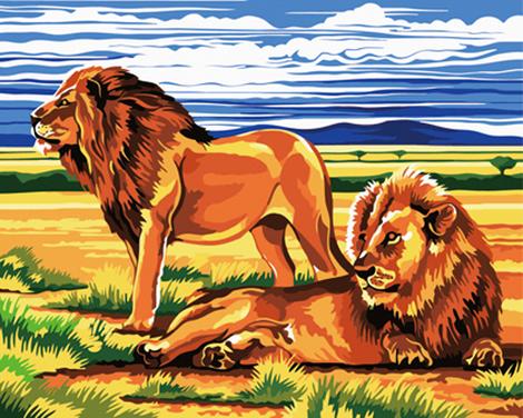 Animal Lion Diy Paint By Numbers Kits UK AN0464