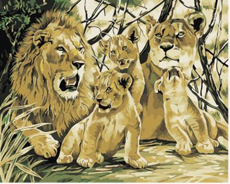Animal Lion Diy Paint By Numbers Kits UK AN0451