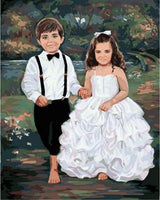 Portrait Boy And Girl Diy Paint By Numbers Kits UK PO0274