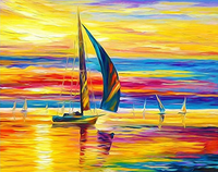 Sunset Sailing Landscape Diy Paint By Numbers Kits UK PP0011