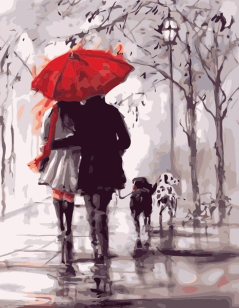 Lovers Under Umbrella Diy Paint By Numbers Kits UK PO0081