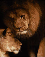 Animal Lion Diy Paint By Numbers Kits UK AN0450