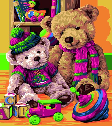 Bear Diy Paint By Numbers Kits UK AN0519