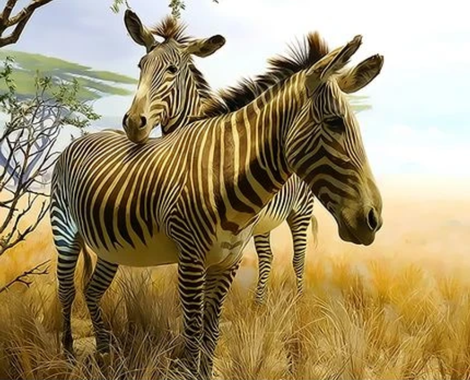 Animal Zebra Diy Paint By Numbers Kits UK AN0793