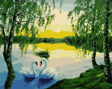 Animal Swan Diy Paint By Numbers Kits UK AN0735