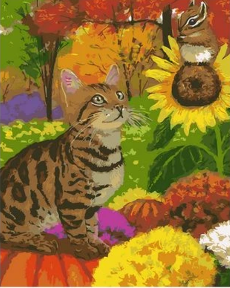 Cat Diy Paint By Numbers Kits UK PE0200