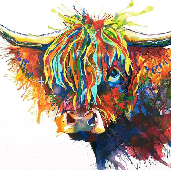 Animal HighLand Cow Paint By Numbers Kits UK For Adult AN001