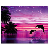 Romantic Dolphin Diy Paint By Numbers Kits Diy UK MA086