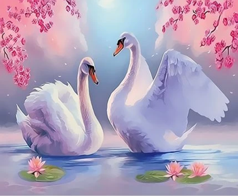 Animal Swan Diy Paint By Numbers Kits UK AN0719