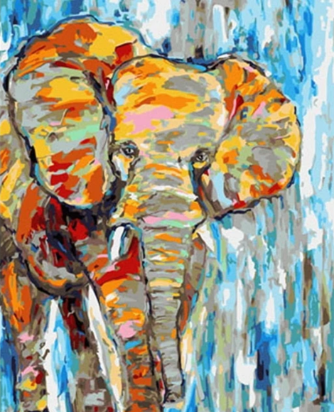 Colorful Elephant Diy Paint By Numbers Kits UK AN0229