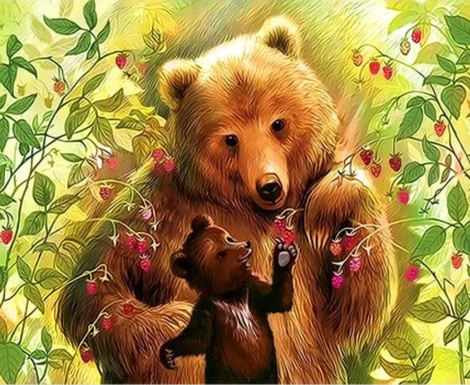 Bear Diy Paint By Numbers Kits UK AN0529