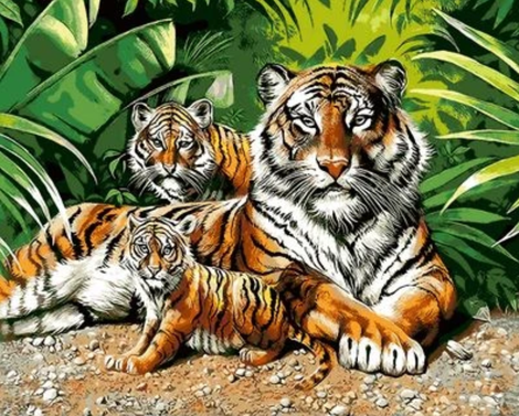 Animal Tiger Diy Paint By Numbers Kits UK AN0396