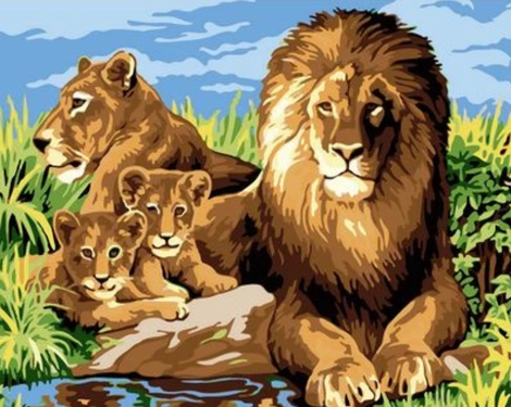 Animal Lion Diy Paint By Numbers Kits UK AN0455