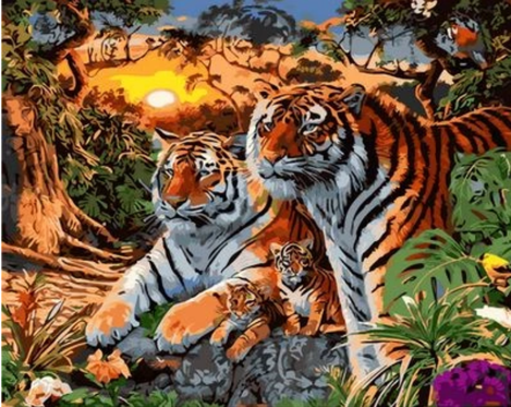 Animal Tiger Diy Paint By Numbers Kits UK AN0397