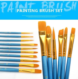 10x High Quality Paint Brushes Diy Paint By Numbers UK TP0002