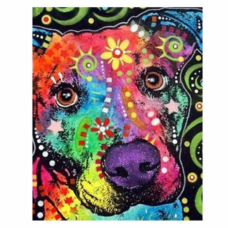 Colorful Dog Diy Paint By Numbers Kits UK PE0389