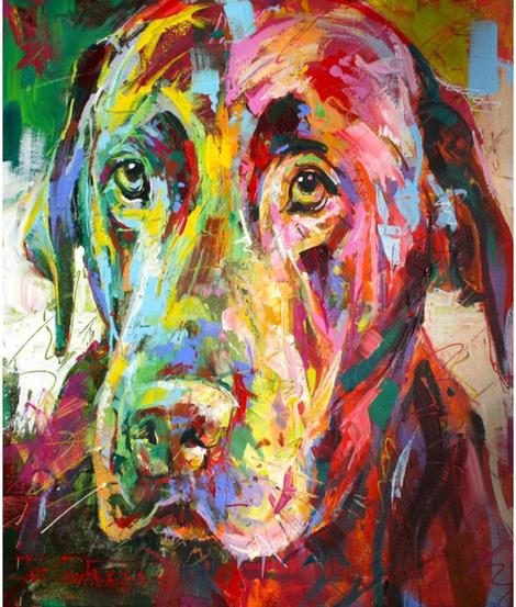 Colorful Dog Diy Paint By Numbers Kits UK PE0337
