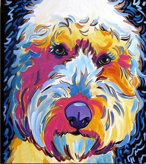 Colorful Dog Diy Paint By Numbers Kits UK PE0043