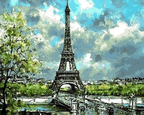 Landscape Eiffel Tower Diy Paint By Numbers Kits LS274