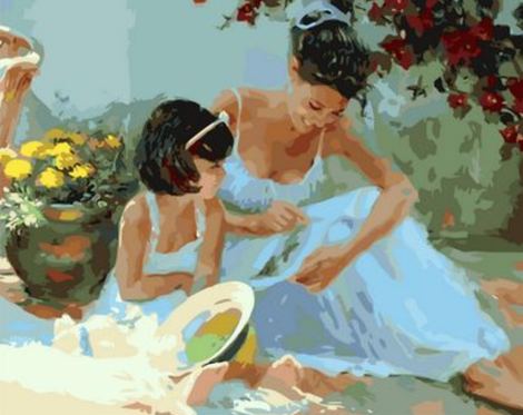 Mother And Daughter Diy Paint By Numbers Kits UK PO0478