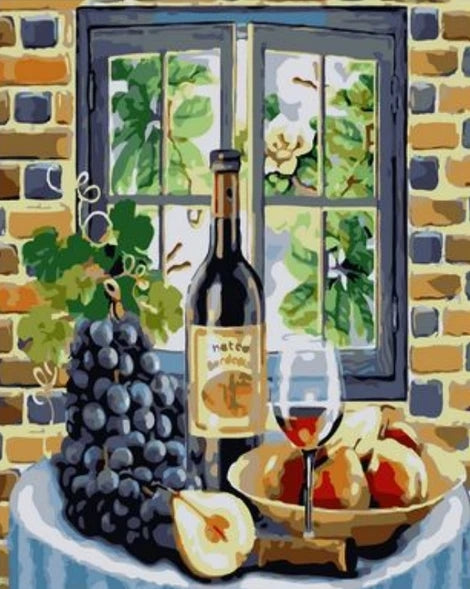 Wine And Fresh Fruit Diy Paint By Numbers Kits for Kids FD212