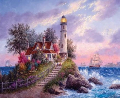 Lighthouse Diy Paint By Numbers Kits UK BU0039