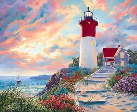 Newest Lighthouse Paint By Numbers Kits UK LS011