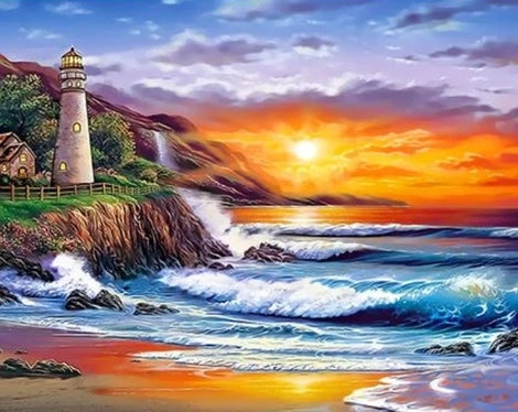 Lighthouse Diy Paint By Numbers Kits UK BU0028