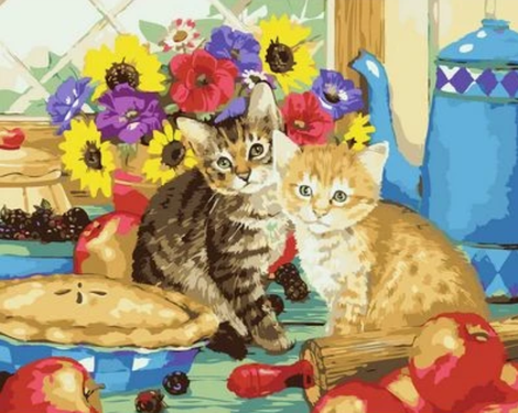 Cat Diy Paint By Numbers Kits UK PE0201