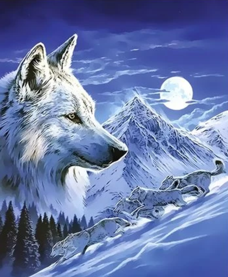 Animal Wolf Diy Paint By Numbers Kits UK AN0597