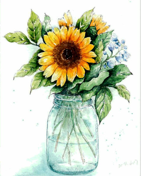 Flower Sunflower Paint By Numbers Kits UK PP0060