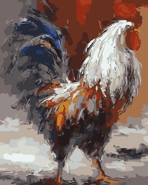 Cock Paint By Numbers Kits UK FA0001