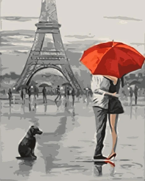 Lovers Under Umbrella Diy Paint By Numbers Kits LS273