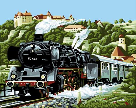 Train Diy Paint By Numbers Kits UK VE0026