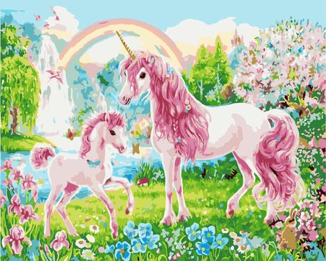 Pink Unicorn Diy Paint By Numbers Kits UK FK253