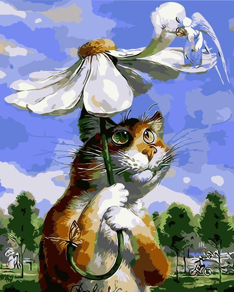Flower Cat Diy Paint By Numbers Kits UK PE0212