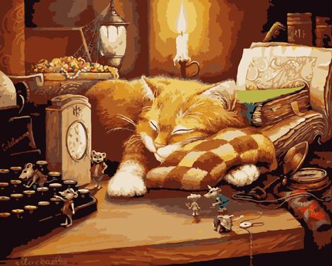 Sleeping Cat Diy Paint By Numbers Kits UK PE0186